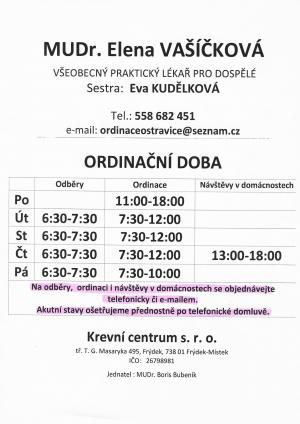 Informace – změna všeobecného praktického lékaře pro dospělé v Ostravici 1