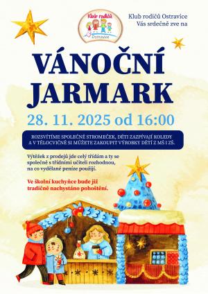 vánoční jarmark s osvětleným stromečkem